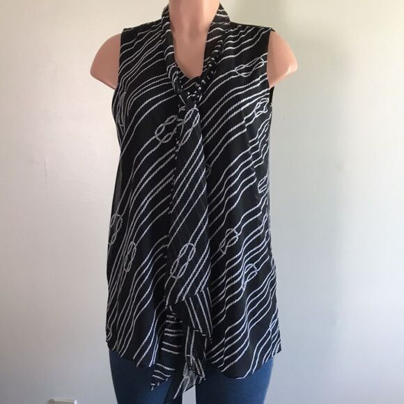 Susan Graver Sleevless Lined Chiffon Tunic - Picture 2 of 7